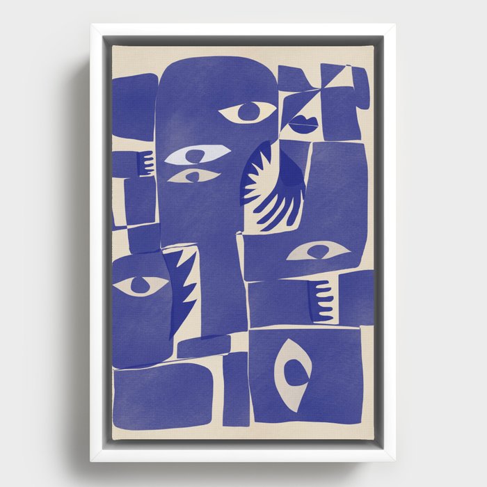 Blue abstract figurative 02 Framed Canvas