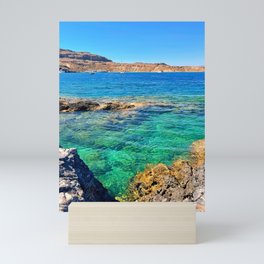 Mediterranean Sea in Lindos, Greece. Mini Art Print