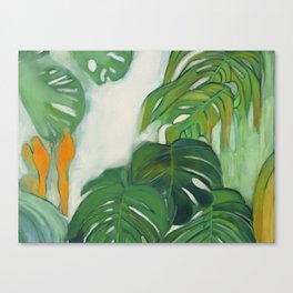 Green Abstract Plants Canvas Print