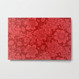 William Morris Red Tuscan Sunflower Textile Floral Pattern Metal Print | Vineyard, Floral, Sunflowers, Graphicdesign, Red, Poppy, Poppies, Tuscan, Mexican, Flowers 