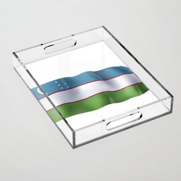 Uzbekistan flag Acrylic Tray