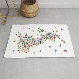Animal Map of Great Britain & NI for children and kids Rug