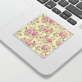Shabby roses pink and yellow Sticker