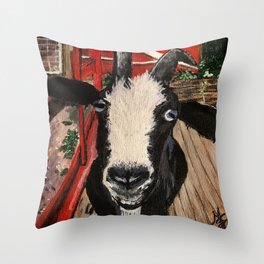 “The Greatest of All Time” Goat Painting Throw Pillow