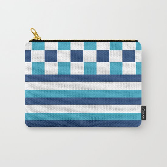 Blue summer stripes Carry-All Pouch