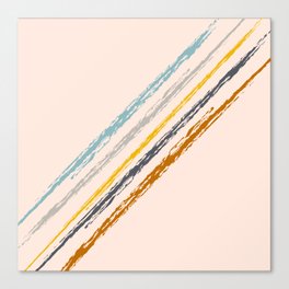 Ayone - Summer Colourful Retro Crayon Stripes Art Pattern  Canvas Print