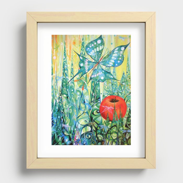 butterfly and apple Recessed Framed Print