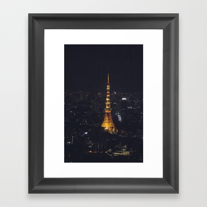 Tokyo Tower at Night Framed Art Print