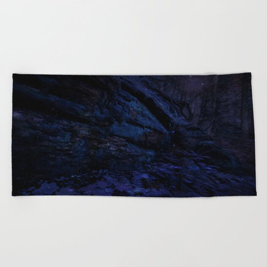 Enchanted Midnight Forest Wall Beach Towel