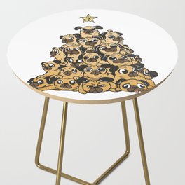 Pug Dogs Christmas Tree Side Table