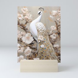 White Peacock  Mini Art Print