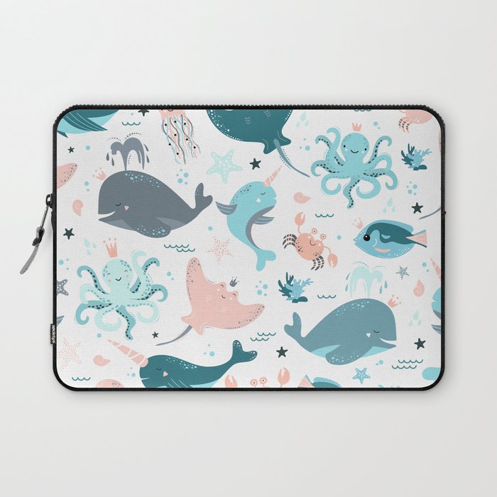 Cute seamless pattern with fish Laptop Sleeve