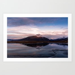 Sunrise over the mountain | Travel photography Iceland print Art Print