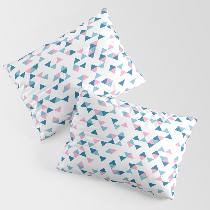 Triangles Blue and Pink Repeat Pillow Sham