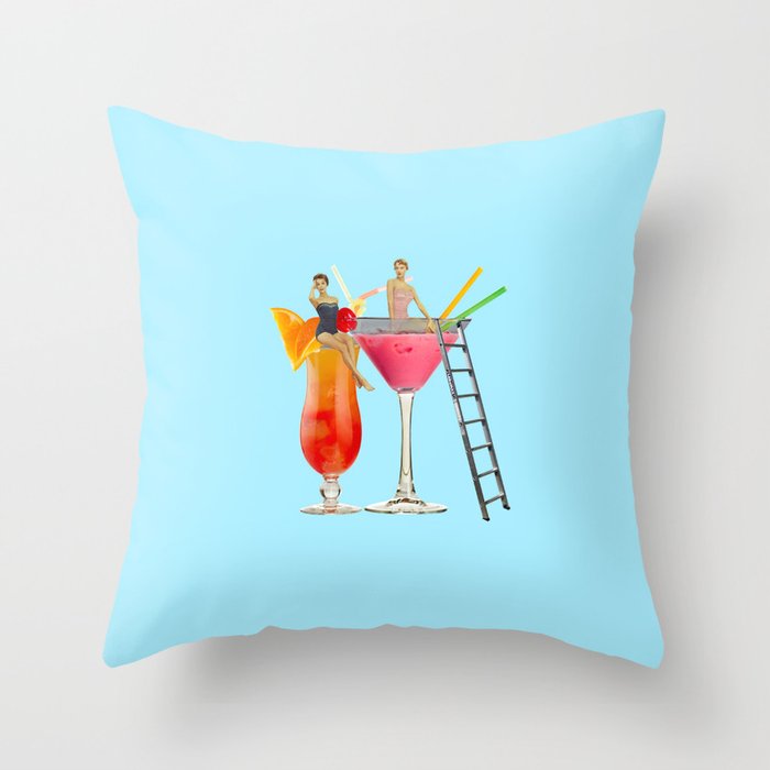 dynamic duo blue Throw Pillow