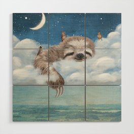 A Sloth's Dream Wood Wall Art