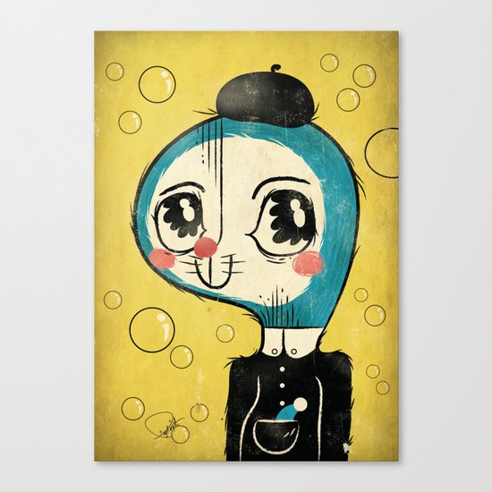 Portrait of Doraemon's Creator, Hiroshi Fujimoto Canvas Print