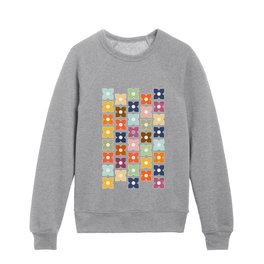 Retro Nostalgic Pastel Flowers Kids Crewneck