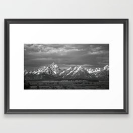 Grand Tetons Framed Art Print | Landscape, Photo, Black and White, Nature 
