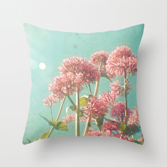 Pink Milkweed Throw Pillow