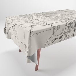 USA Rockford - City Map - Black and White Aesthetic Tablecloth