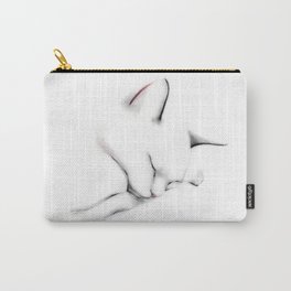 Sleeping Cat in September Carry-All Pouch | Drawing, Cats, Pet, Minimalist, Peacefulcat, Catart, Minimalism, Illustration, Peaceful, Feline 