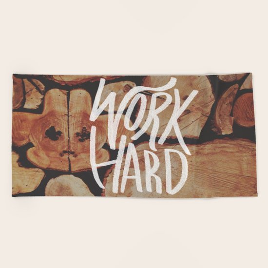 Work Hard Beach Towel