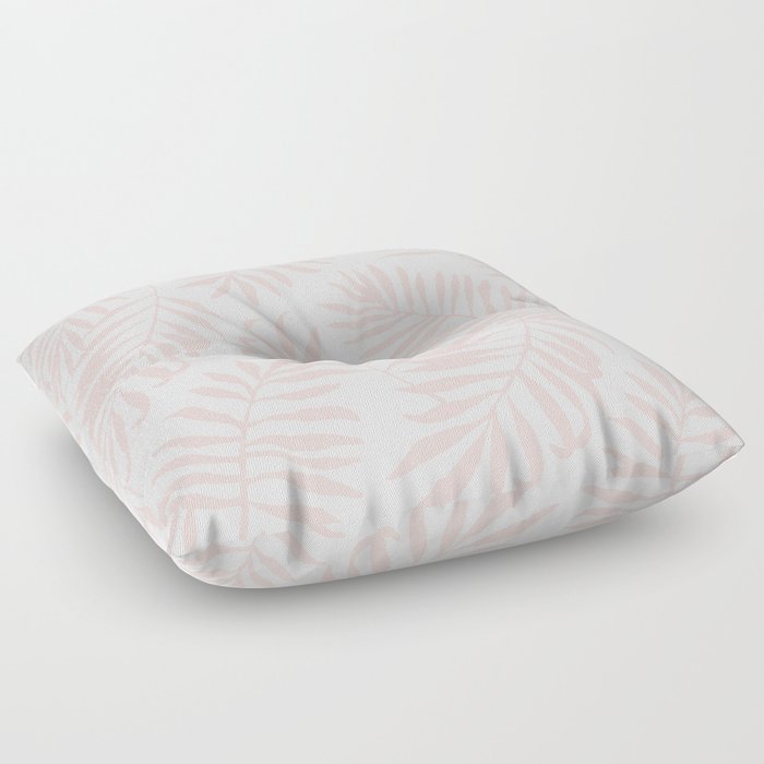 Tropical Palm Leaves - Pink Floor Pillow