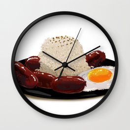 longsilog (pork longganisa, egg, fried rice) -filipino food Wall Clock