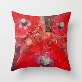 Red Poppies - colorful flower abstract design Throw Pillow