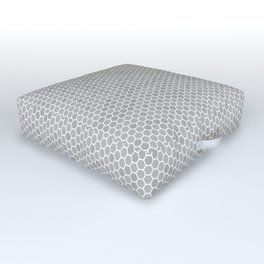 Large Grey Honeycomb Bee Hive Geometric Hexagonal Design Outdoor Floor Cushion