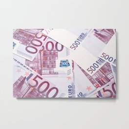 500 Euros bills Metal Print | Money, Business, Cash, Exchange, European, Banknote, Row, Bills, Currency, Wealth 