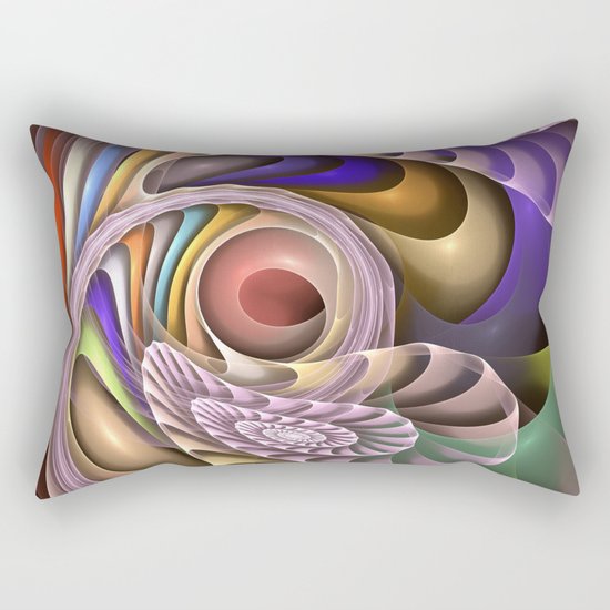 In Motion, colourful fractal abstract Rectangular Pillow