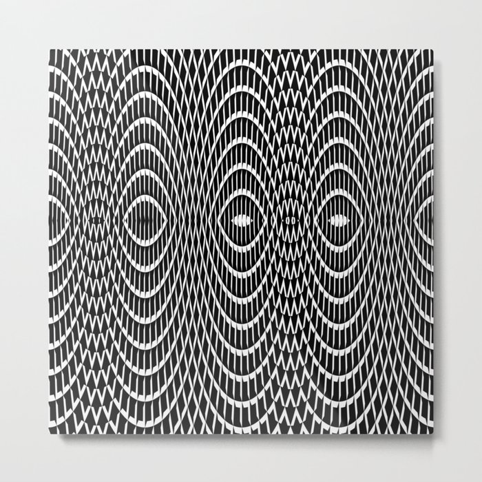 Black and white curvilinear design Metal Print