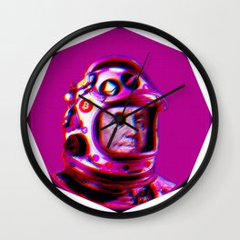 Crypto Benjamin | Astronaut Cyber Space Miner | Purple Wall Clock