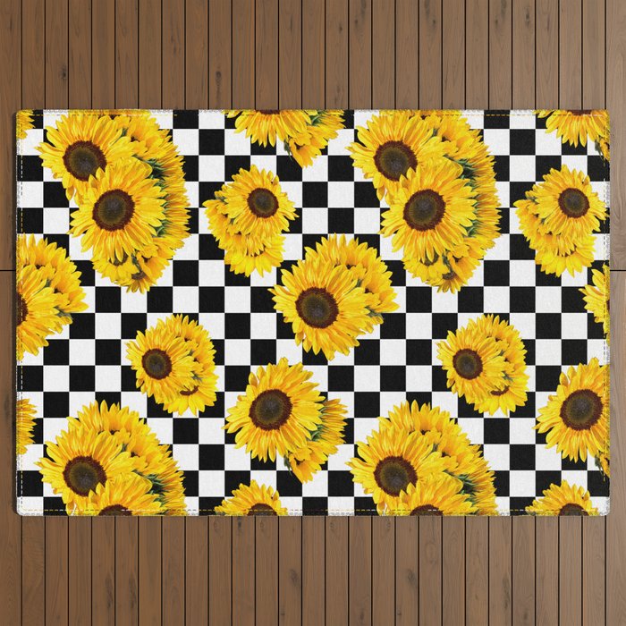 Checkered sunflowers top