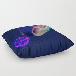 Jellyfish Colored Paint by Numbers Floor Pillow