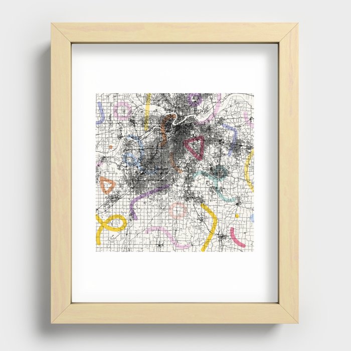 City Map of Overland Park, USA Recessed Framed Print