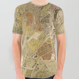 Map of Moscow Vintage Pictorial Map All Over Graphic Tee