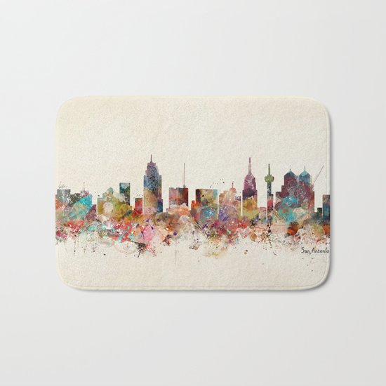 san antonio texas skyline Bath Mat