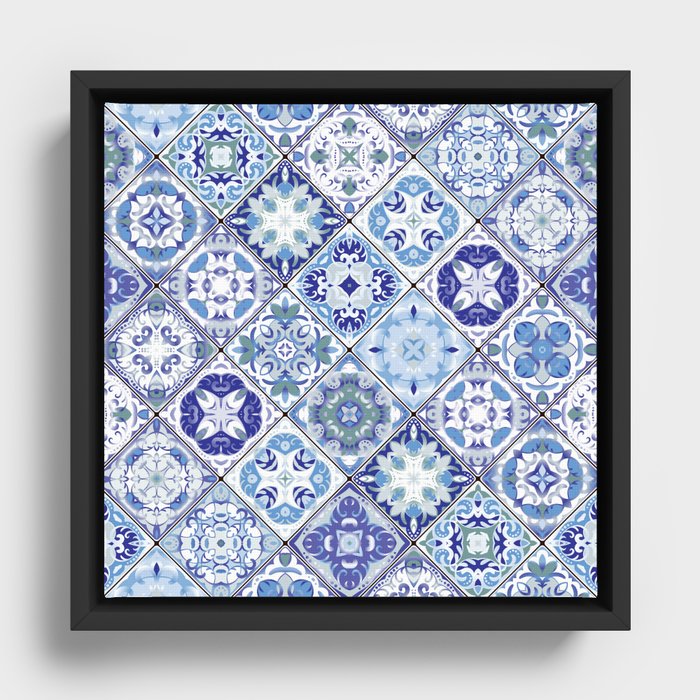 Mediterranean Decorative Tile Print II Framed Canvas