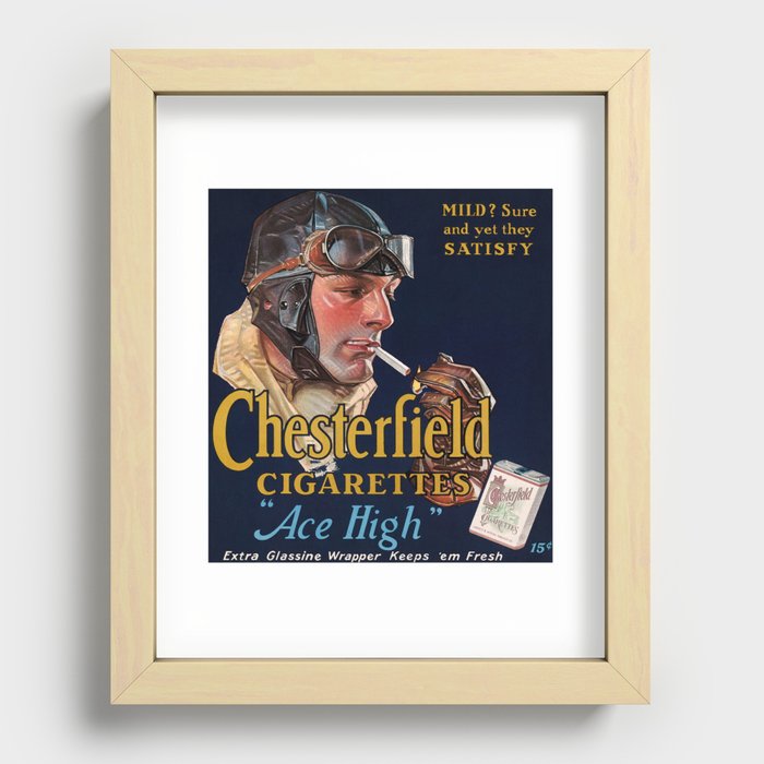 Chesterfield Cigarettes 15 Cents, Ace High, 1914-1918 by Joseph Christian Leyendecker Recessed Framed Print
