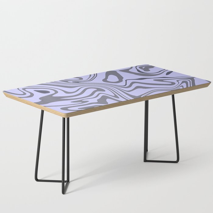 Periwinkle Blue And Grey Liquid Marble Abstract Pattern Coffee Table
