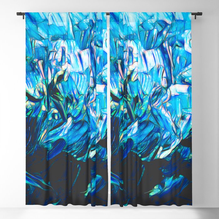 Surreal Ice Blue Abstraction Blackout Curtain