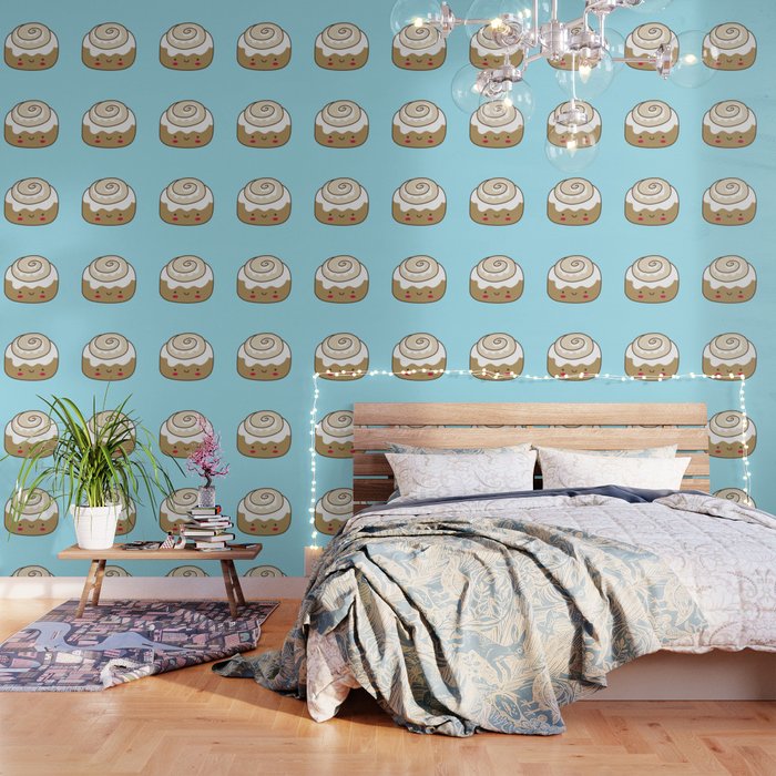 Cute Kawaii Cinnamon Bun Wallpaper by Design Minds Boutique | Society6
