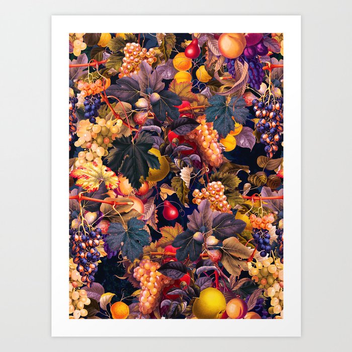 Vintage Fruit Pattern VI Art Print