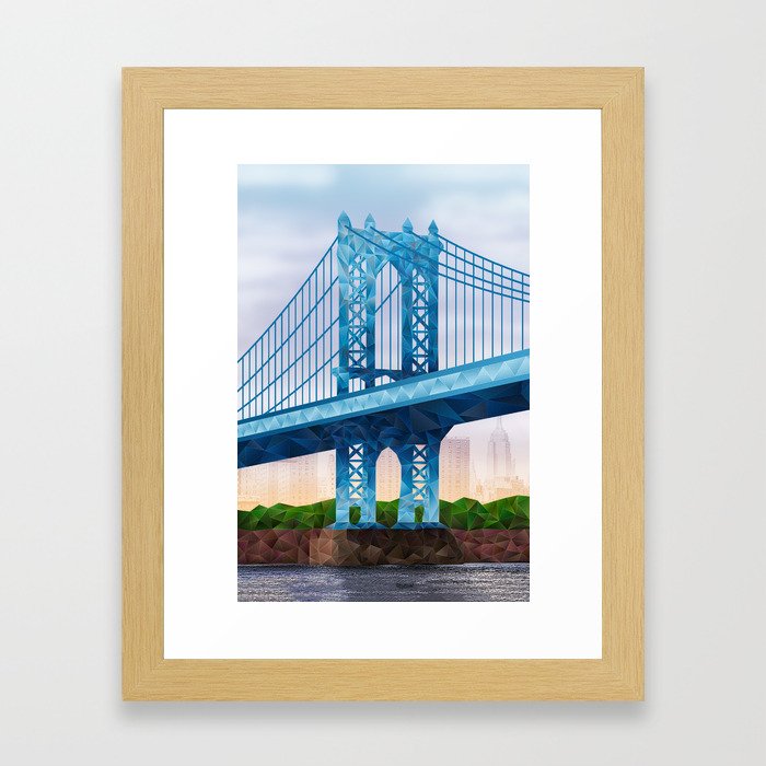 Manhattan Bridge at Dusk Framed Art Print