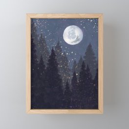 Full Moon Landscape Framed Mini Art Print
