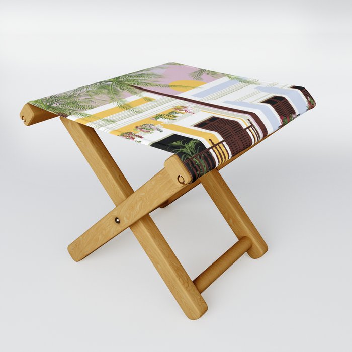 Puerto Rico Houses in the Sunset Folding Stool