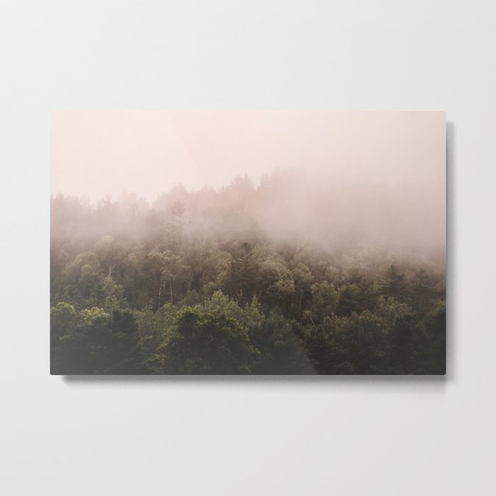 Pink Foggy Forest Landscape Photography Nature Earth Metal Print By Wildhood Society6 At sunset, the sky turned this amazing pink color. society6